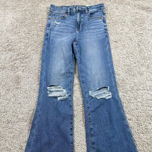 American Eagle Flare Denim Blue Jeans High Rise Stretch Y2K Western Prep NWT 2